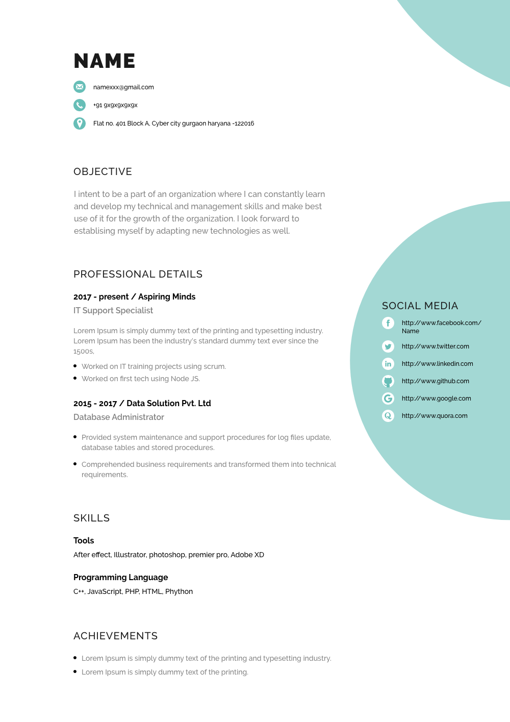 chronological order resume template free